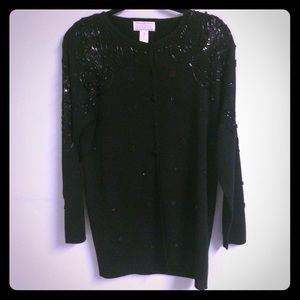 Vintage embellished black sweater